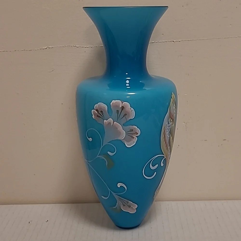 Signed Fenton 100 Year Anniversary 7638/8800 Hand Painted Vase